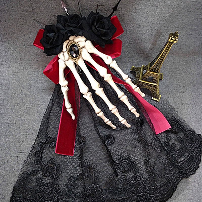 Kẹp Tóc Hình Bộ Xương Hoa Hồng Chống Trượt 2 Trong 1