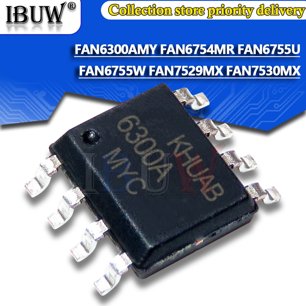 Bộ 5 Quạt Tản Nhiệt 6300Fy6754Mr6755U6755W FAN7529MX FAN7530MX FAN7930B FAN7930C SOP8 SOP
