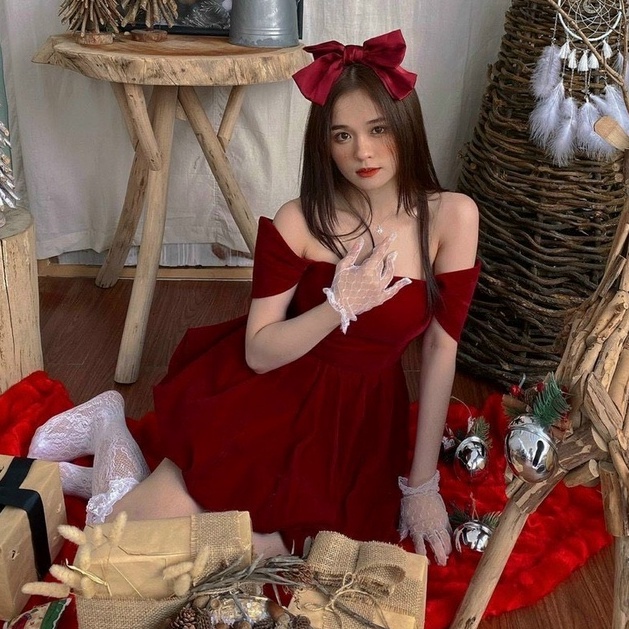 Đầm nhung đỏ cao cấp