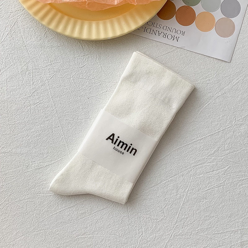 Vớ cotton Mỏng Màu Trơn Dễ Thương Phong Cách Hàn Quốc Cho Nữ