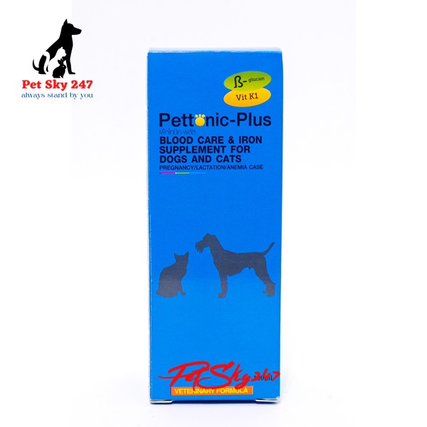Thực Phẩm Chức Năng Pettonic Bổ Máu, B-Glucan & Vitamin K Cho Chó Mèo Chai 100ml