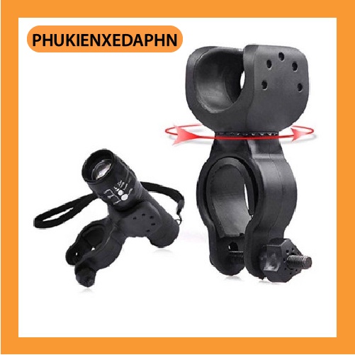 Giá gắn đèn pin lên tay lái xe đạp thể thao chữ U xoay 360 độ