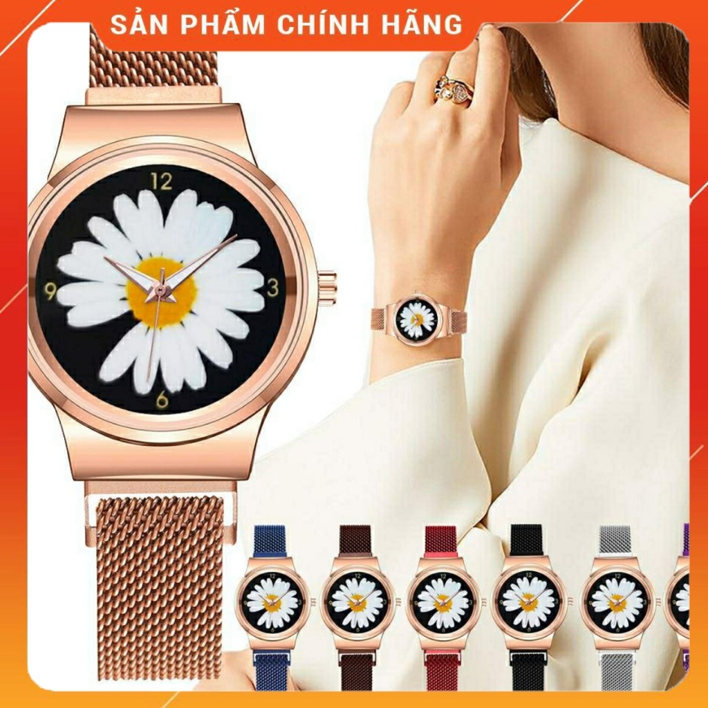 Đồng Hồ Nữ 🕑 FREESHIP 🕑 Đồng Hồ Đeo Tay Chống Nước Hàng Chính Hãng Mặt Hoa Cúc Siêu Hot 2020