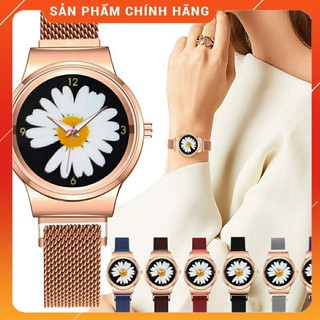 Đồng Hồ Nữ 🕑 FREESHIP 🕑  Đồng Hồ Đeo Tay Chống Nước Hàng Chính Hãng Mặt Hoa Cúc Siêu Hot 2020