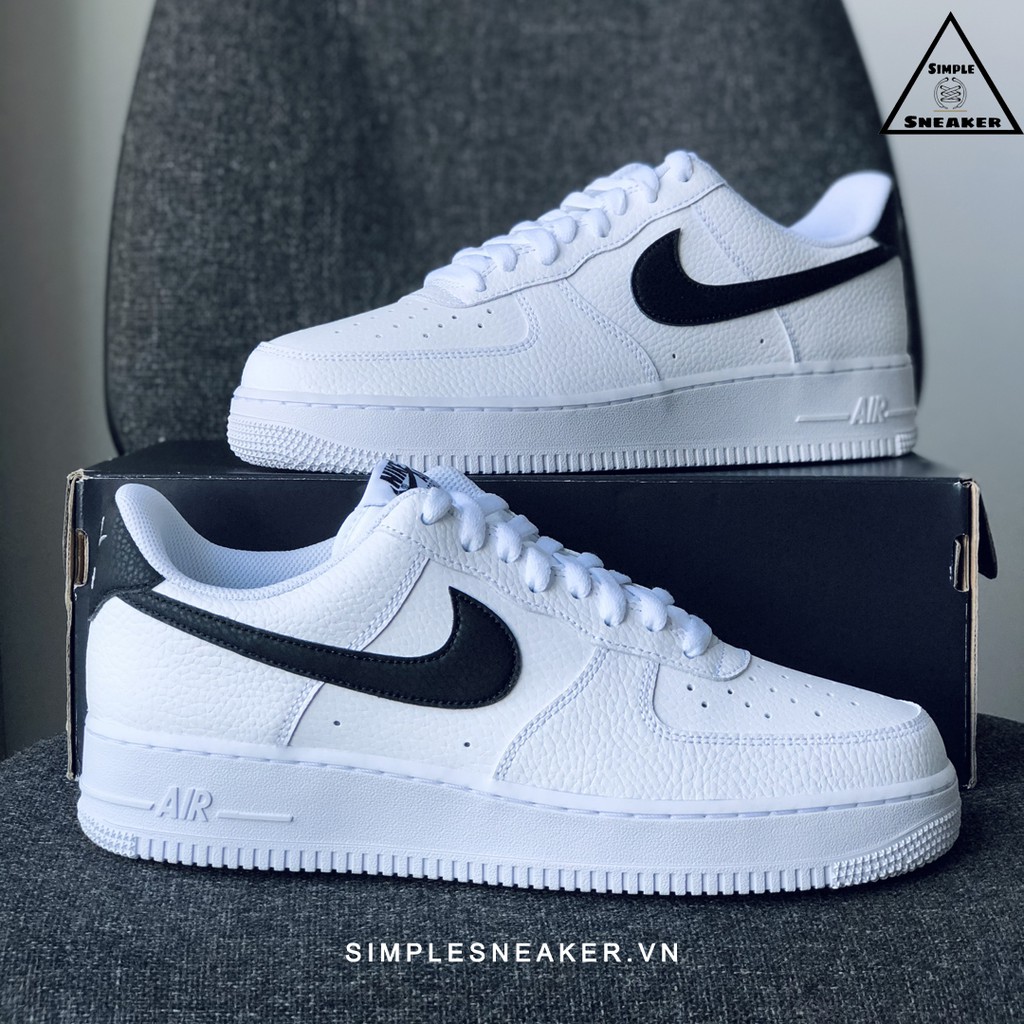 Giày Nike Chính Hãng 🔴FREESHIP🔴 Air Force 1 Auth - Giày Nike AF1 Black Swoosh Chính Hãng Chuẩn Auth