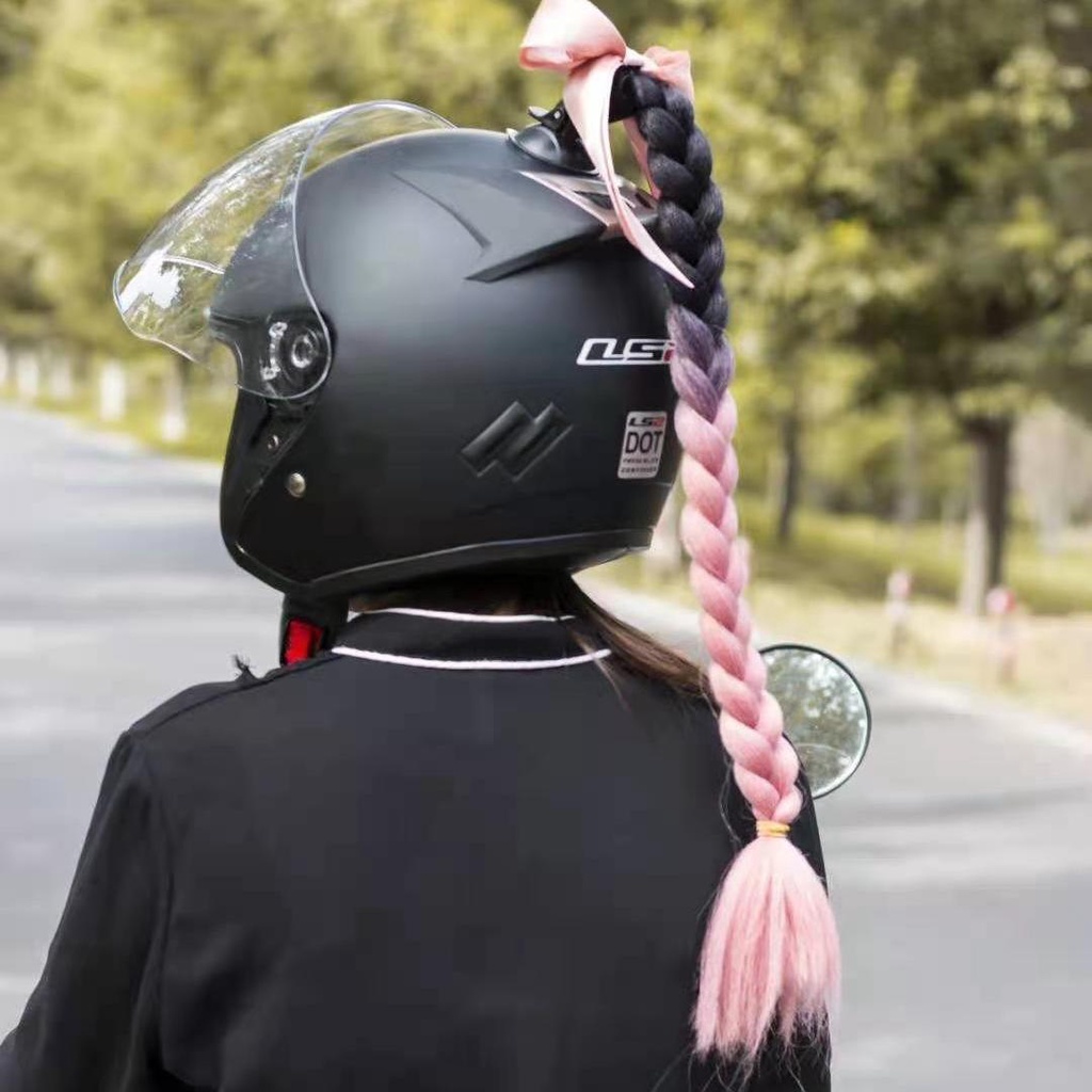 Phụ kiện trang trí mũ bảo hiểm xe máy Dreadlocks bện dây xoắn cá tính dễ thương