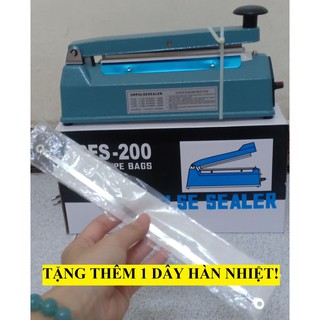 Máy hàn miệng túi nilong nhấn tay 20cm VỎ SẮT SIÊU BỀN - tặng dây tải nhiệt, bảo hành 03 tháng