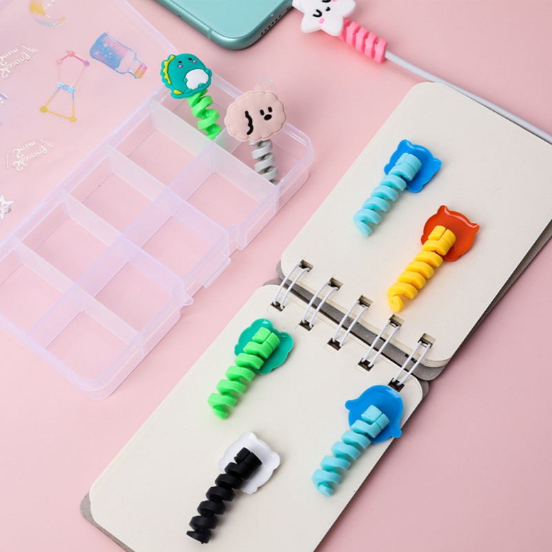 Set 2 dụng cụ bảo vệ dây cáp sạc usb xoắn ốc tiện dụng