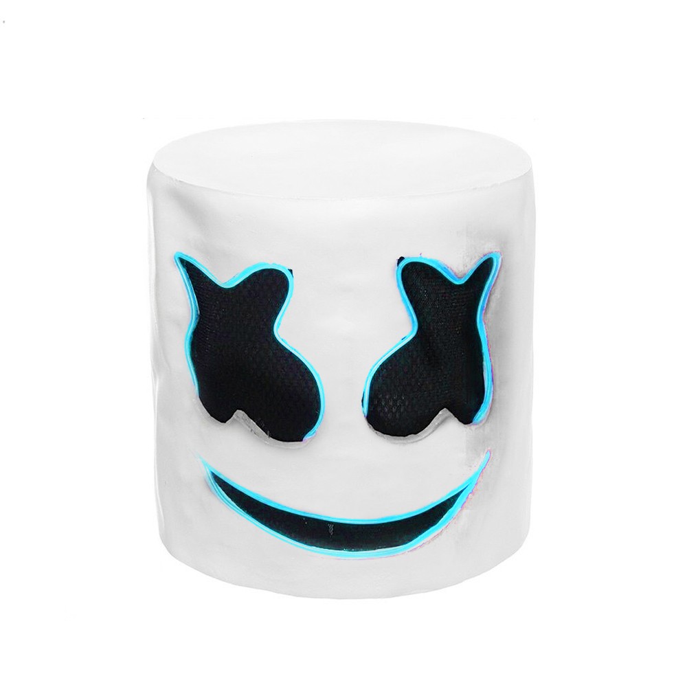 ☻☻☻Ready LED MarshMello DJ Mask Full Head Helmet Halloween Cosplay Mask Bar Music Props UNIO