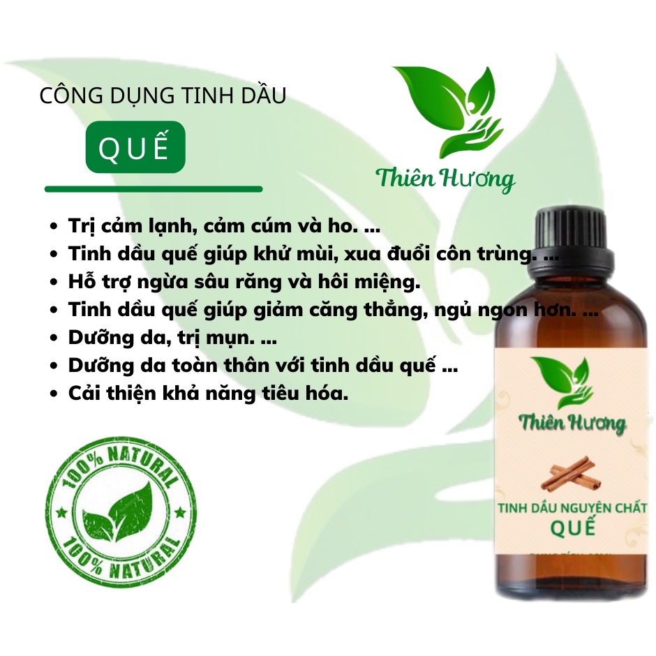 Tinh Dầu Quế nguyên chất (50ml) xông phòng.treo xe.xua đuổi côn trùng