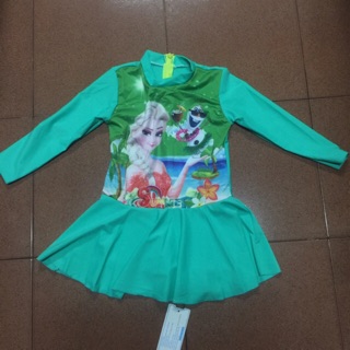 Áo bơi tay dài, quần váy elsa cho bé 15-25kg