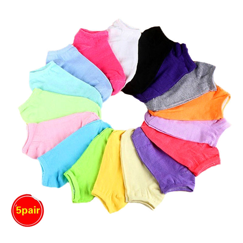Set 5 đôi vớ cotton cổ ngắn cho nữ
