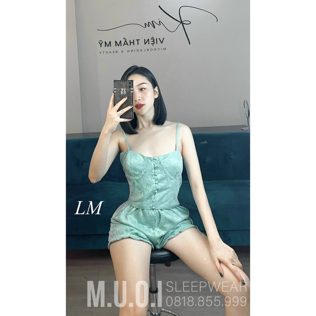 BD1-Bộ đồ ngủ hai dây ren mềm mại sexy gợi cảm mặc nhà MUỐI SLEEPWEAR QUẢNG CHÂU cao cấp - Hàng có sẵn(video+ảnh thật) | BigBuy360 - bigbuy360.vn