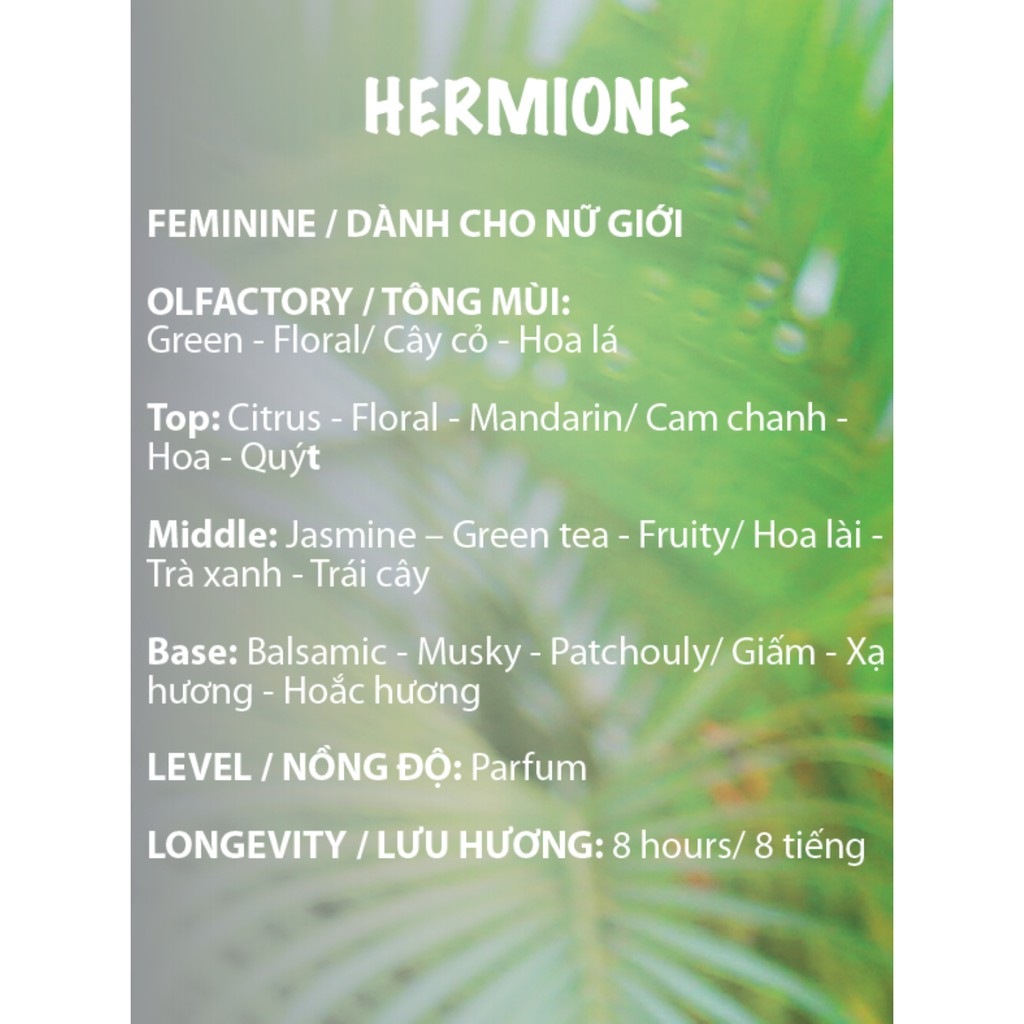 NƯỚC HOA HERMIONE | Iris Nguyen Perfume