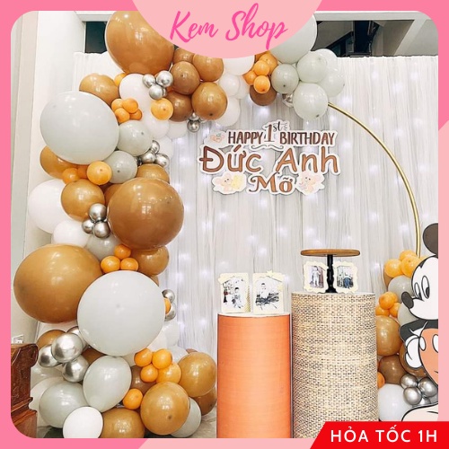 Bóng Tròn Tông Màu Nâu Tây Size 10&quot; Trang Trí Sinh Nhật Party - Kem Shop K110