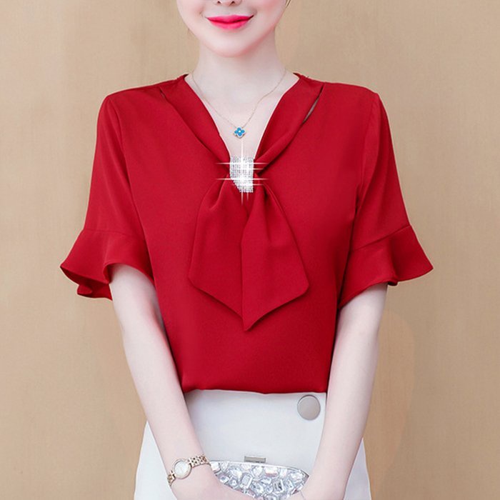 ÁO SƠ MI NỮ DÁNG RỘNG TAY DÀI CỔ V , ĐÍNH HẠT CHÂU  BIGSIZE, ÁO LỤA NỮ KIỂU MẶC ĐI LÀM CÔNG SỞ  3A25 3A18 3A19 3A04