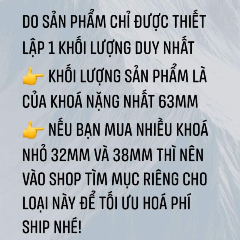 Ổ khoá bóp chìa muỗng Hàn Quốc cao cấp 32mm, 38mm, 50mm, 63mm