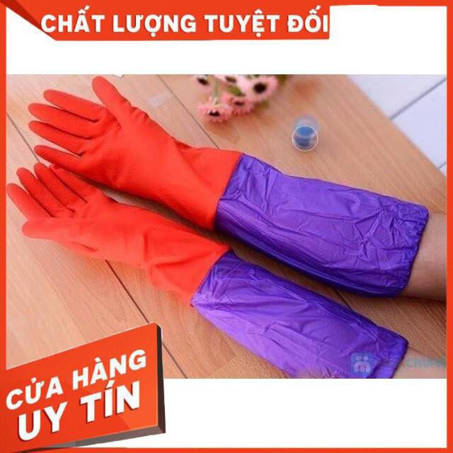 [XẢ KHO+FREE SHIP] Găng tay cao su rửa bát có lót nỷ