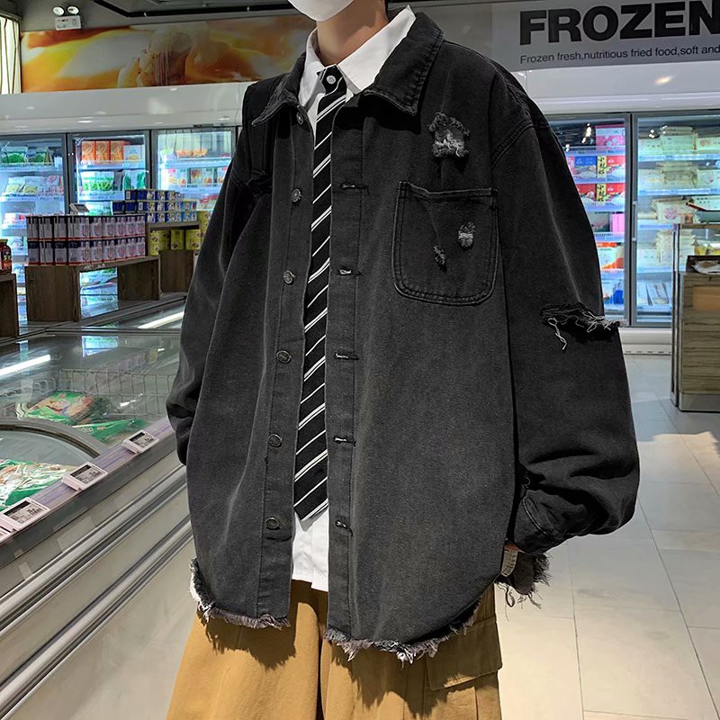 Áo khoác ngoài nam from rộng, áo jean nam form rộng phong cách hàn quốc unisex ulzzang hàn quốc học sinh sinh viên