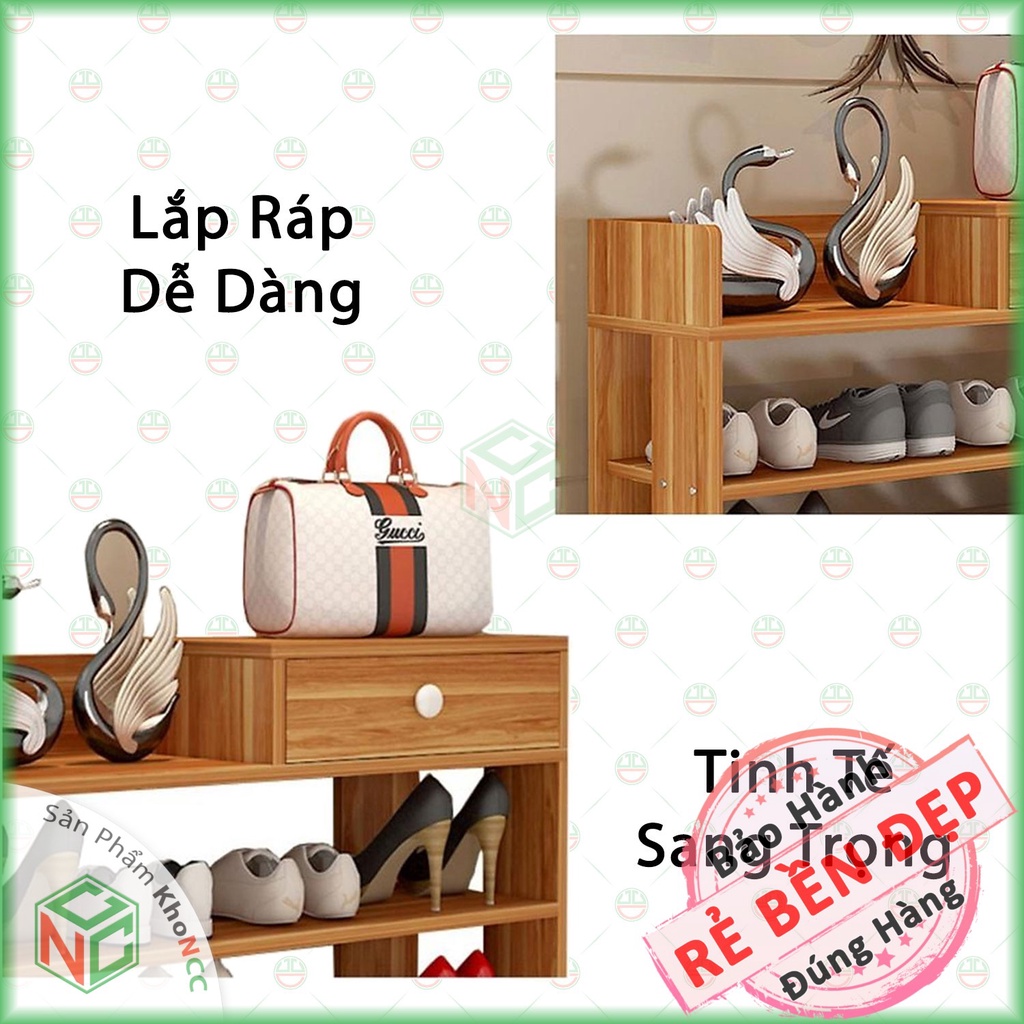 [KhoNCC] Kệ Tủ Giày Dép Gỗ 5 Tầng Lắp Ráp Di Động Có Ngăn Kéo - Giúp Không Gian Nhà - Văn Phòng Gọn Gàng Sạch Sẽ - KGD5T