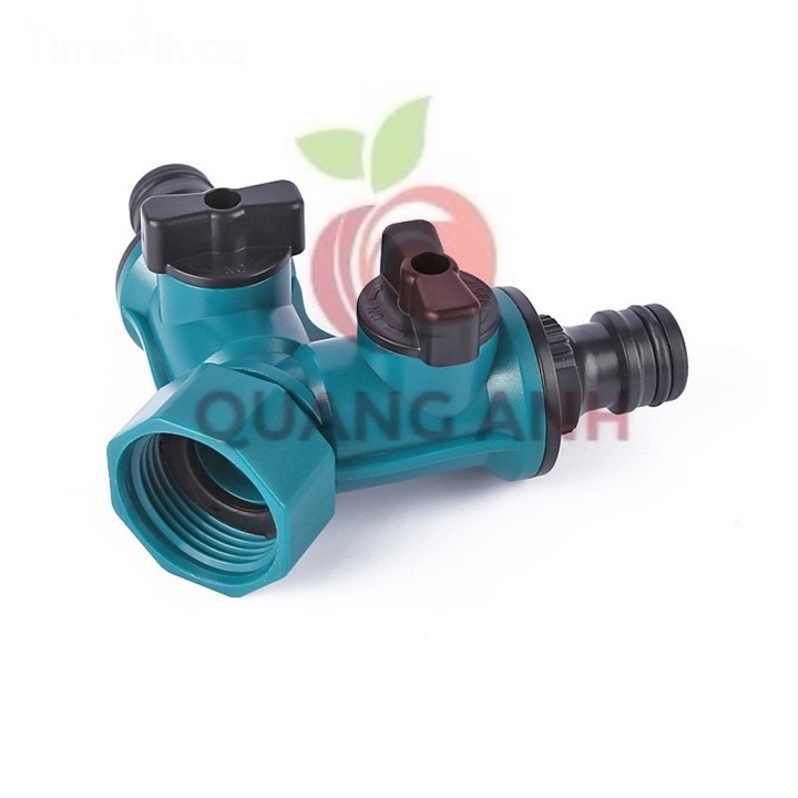 [FreeShip] Đầu Chia Vòi Nước, Van Chữ Y Chia 2 Đường Nước Có Van Khoá Phi 27mm - ND8