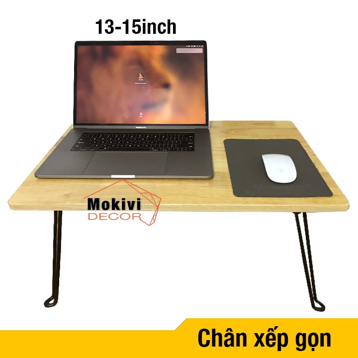 Bàn học &amp; làm việc HIỆU QUẢ chân xếp gọn tiện lợi - mặt gỗ cao su tự nhiên - Bàn laptop gấp gọn PHONG CÁCH