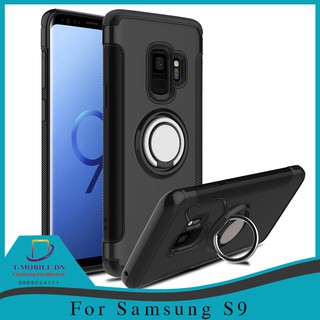 Ốp lưng Samsung S9 chống sốc carbon kèm Ring hít ôtô