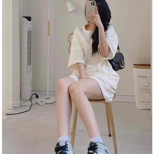 Set Trơn Tổ Ong Cộc Tay Nữ-Bộ quần short đùi áo  form rộng tay lỡ, sooc phông mặc ở nhà Ulzzang