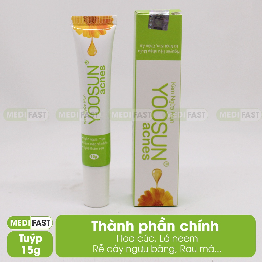 Kem ngăn ngừa mụn Yoosun Acnes - Tuýp 15g từ thảo dược, giúp da hết mụn, mờ sẹo, giảm thâm da