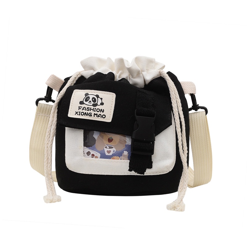 Túi Đeo Chéo Vải Canvas Nhỏ Nhắn Dễ Thương Phong Cách Hàn Quốc 2021