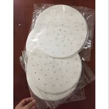 Giấy nến tròn lỗ chống dính, lót nồi chiên không dầu, xửng hấp đồ ăn set 50 tờ