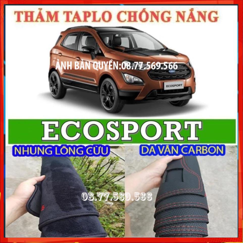 THAM TAPLO FORD ECOSPORT DA VÂN GỖ DA CARBON NHUNG LÔNG CỪU 3 LỚP CÓ CHỐNG TRƯỢT THẢM PHỦ LÓT CHE NẮNG TAPLO