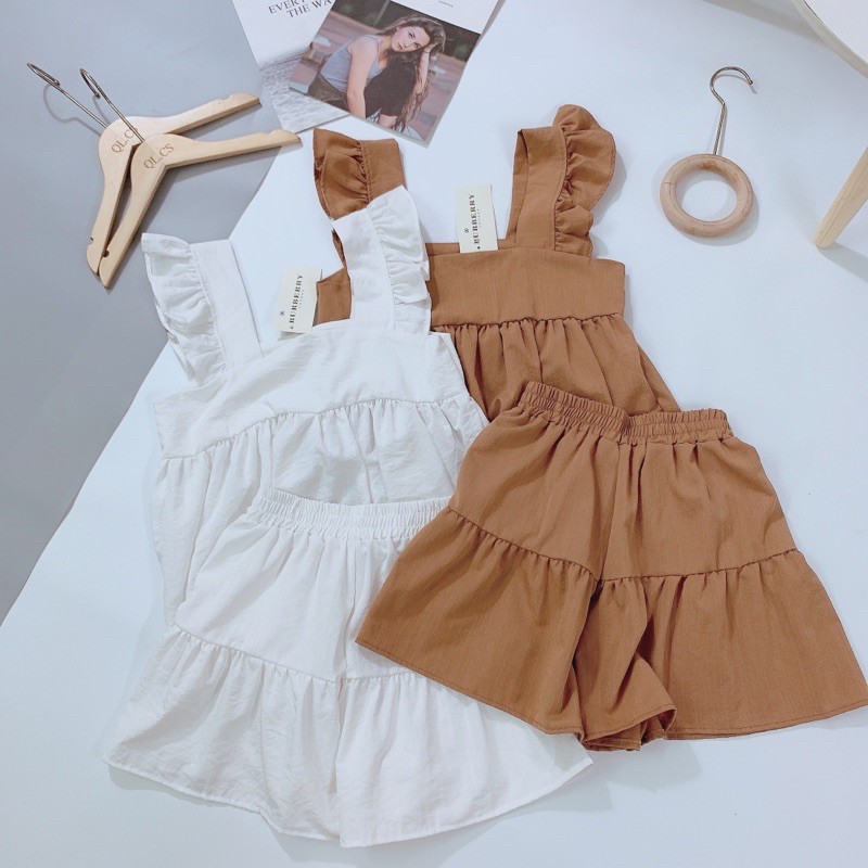 SÉT ĐŨI CÁNH TIÊN QUẦN ĐÙI 2 MÀU NÂU TRẮNG CHO NỮ | BigBuy360 - bigbuy360.vn