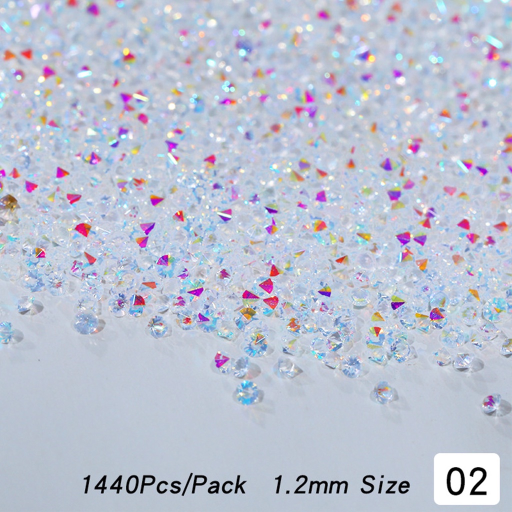 Set 1440 Hạt Pha Lê 3D Tạo Hiệu Ứng Trang Trí Móng Tay DIY Charms