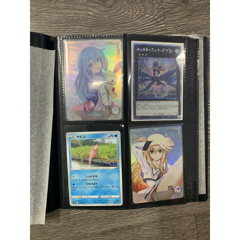 Sổ đựng card , Album Sưu Tập thẻ bài Pokemon Yugioh Hàn quốc 4-Pocket đen 2x2