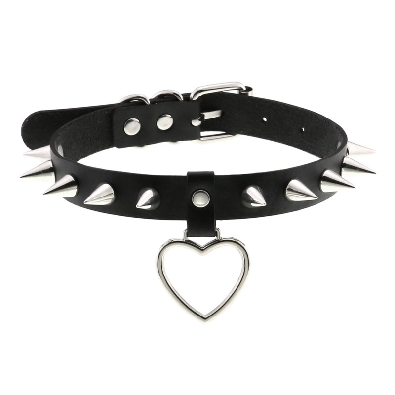 Vòng Cổ Choker Da Pu Phong Cách Gothic Punk Có Thể Điều Chỉnh Cho Nam Và Nữ