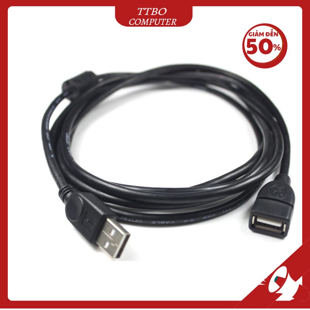 Dây USB nối dài 1.5M 3M 5M đen chống nhiều cao cấp TTBO COMPUTER