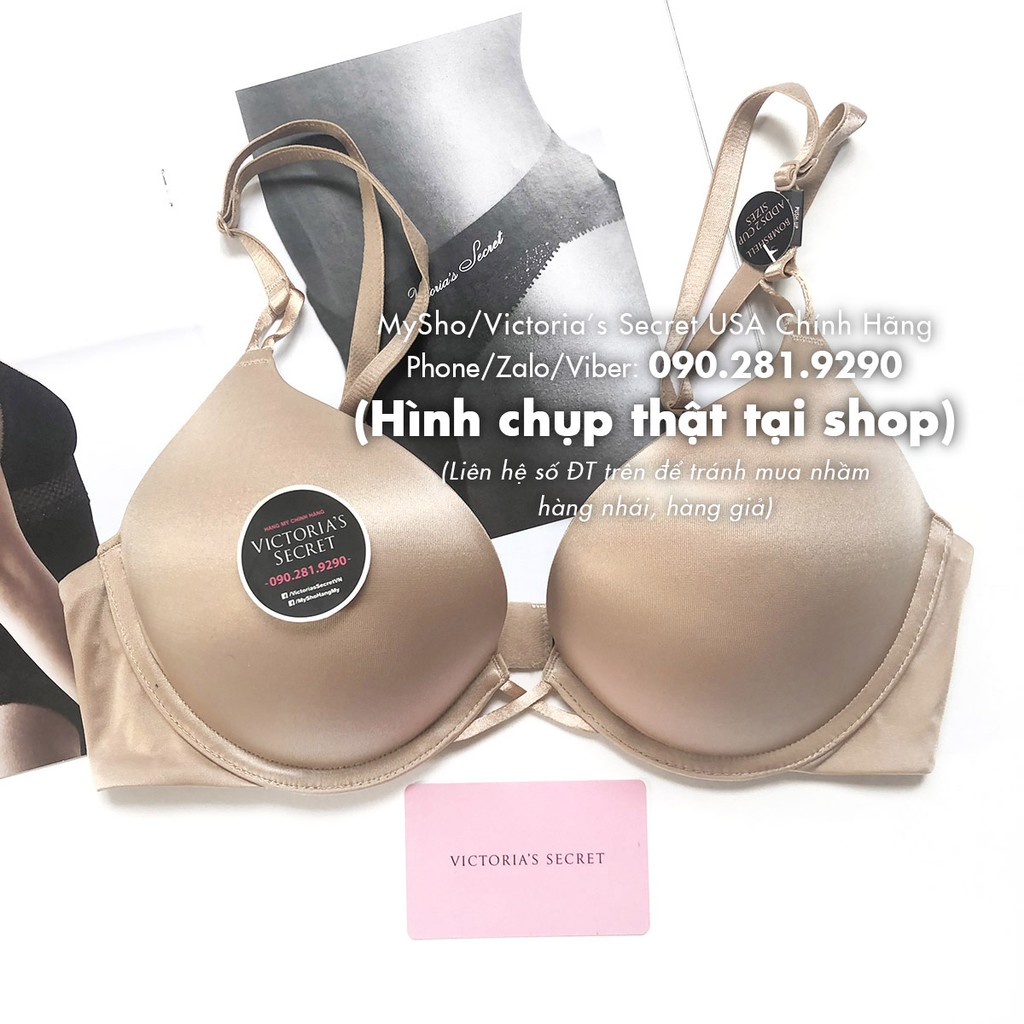 Áo lót nude siêu nâng ngực tạo khe , dòng Very Sexy Bombshell Velvet nude - Victoria's Secret
