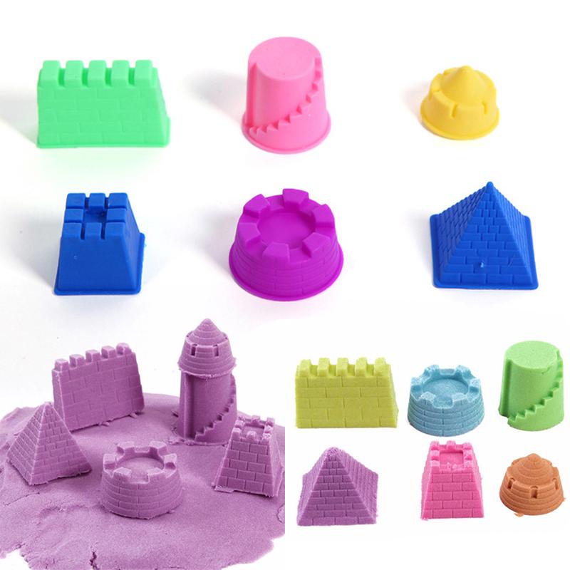 6 Pcs Model Kits Sand Clay Mold Kids Beach Pool Park Sand Castle Toy Set