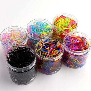 Set hộp 500 cái thun cột tóc bính đủ màu