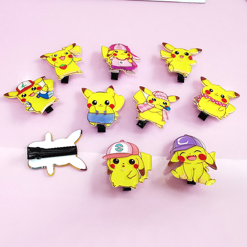 Kẹp Tóc Họa Tiết Hoạt Hình Pikachu Kiểu Nhật Hàn Dễ Thương Cho Bé
