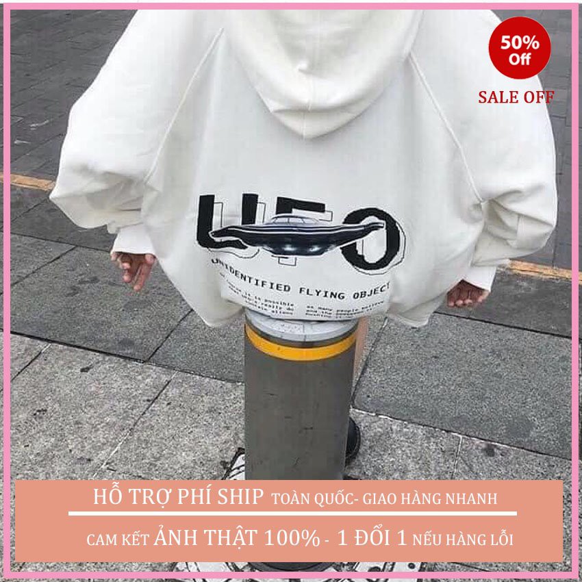 Áo hoodie nam nữ - Áo Khoác Nỉ Thu Đông Unisex kiểu dáng from rộng Lửng phom rộng trơn cực đẹp UFO đen trắng