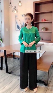 Bộ lụa gấm áo bà ba, đi lễ chùa rất sang