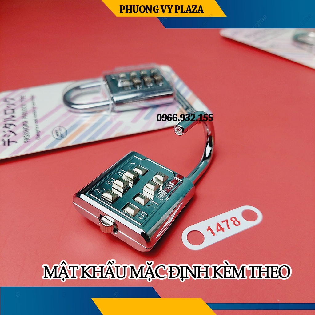 Ổ Khóa Số Bấm 8 Số 40mm Chuyên Khóa Tủ, Vali, Túi Xách, Cao Cấp