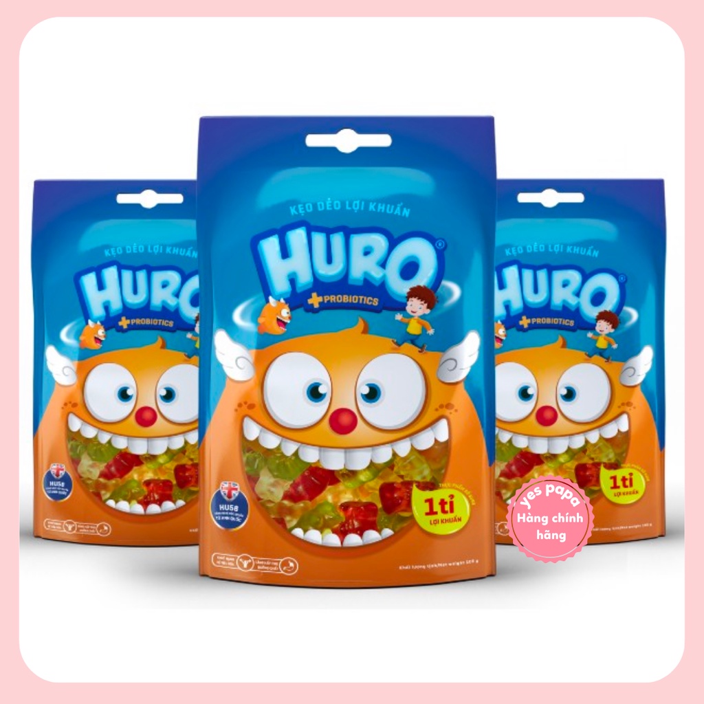 Kẹo dẻo lợi khuẩn HURO túi 105, lọ 168 gram Bibica cho bé