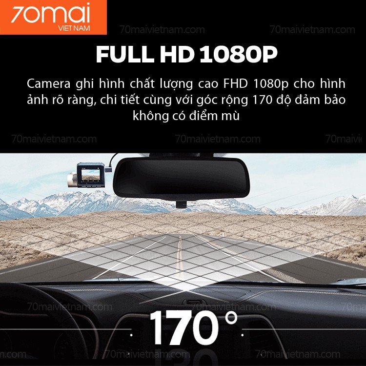 Camera Hành Trình Xiaomi 70mai Lite 💖𝗙𝗥𝗘𝗘 𝗦𝗛𝗜𝗣💖 70mai dashcam Lite - Phiên bản Tiếng Anh. Bảo hành 12 tháng.