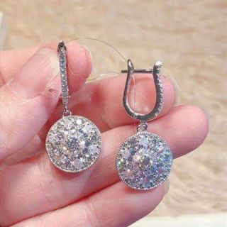 Bông tai bạc đá trắng