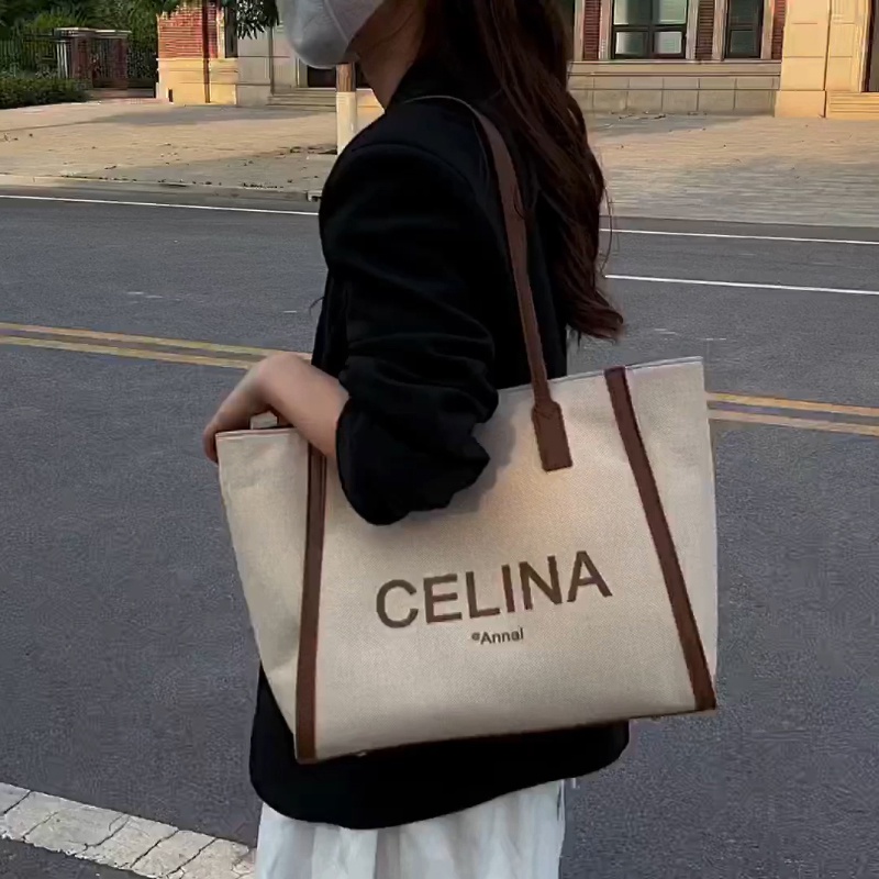 D19 Túi xách bản to khóa bấm 2 màu sắc đơn giản