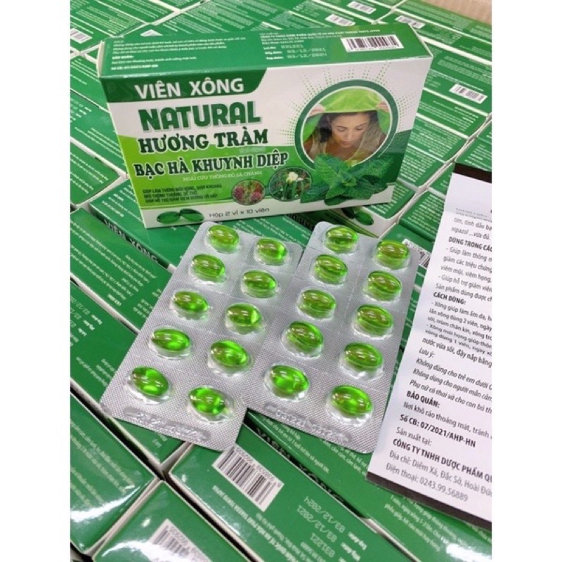 Viên Xông Thảo Dươc Natural Hương Tràm Giải Cảm Hiệu Quả