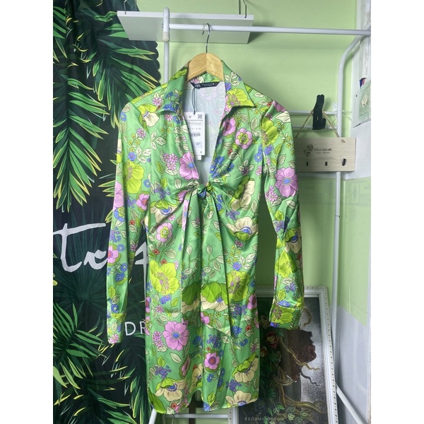 HOT HIT 2022 Váy satin Zara auth thắt nơ 2482/675